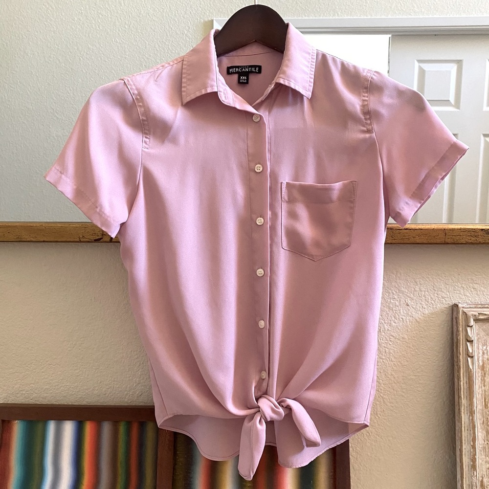 J. Crew Factory front-tie shirt | XXS